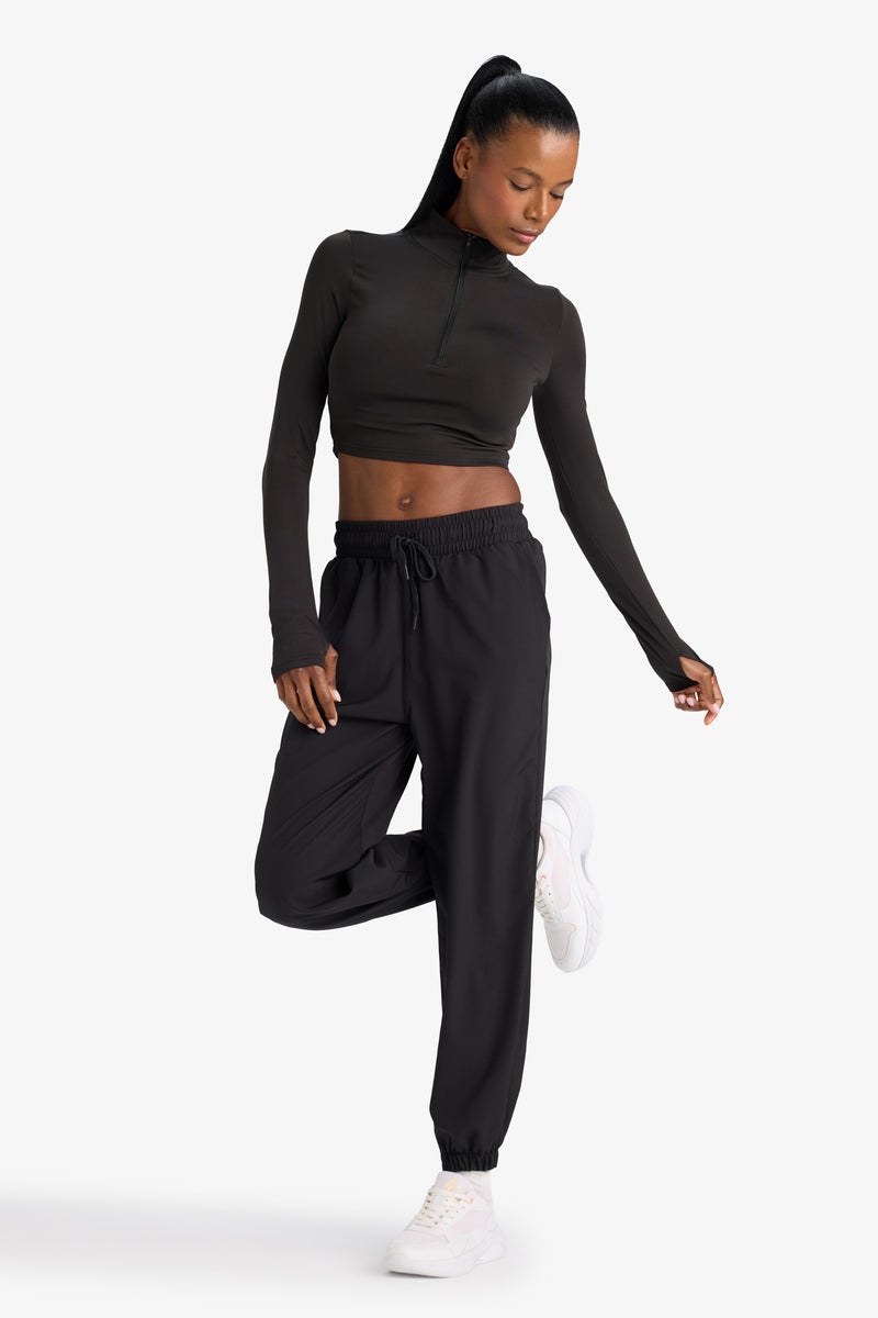DeFacto Black Woman DeFactoFit Standard Fit Woven Jogger Sweatpants Casual - Image 4